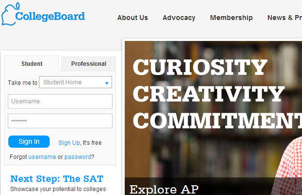 CollegeBoard (SAT College Entrance Exam and Scholarship Website)